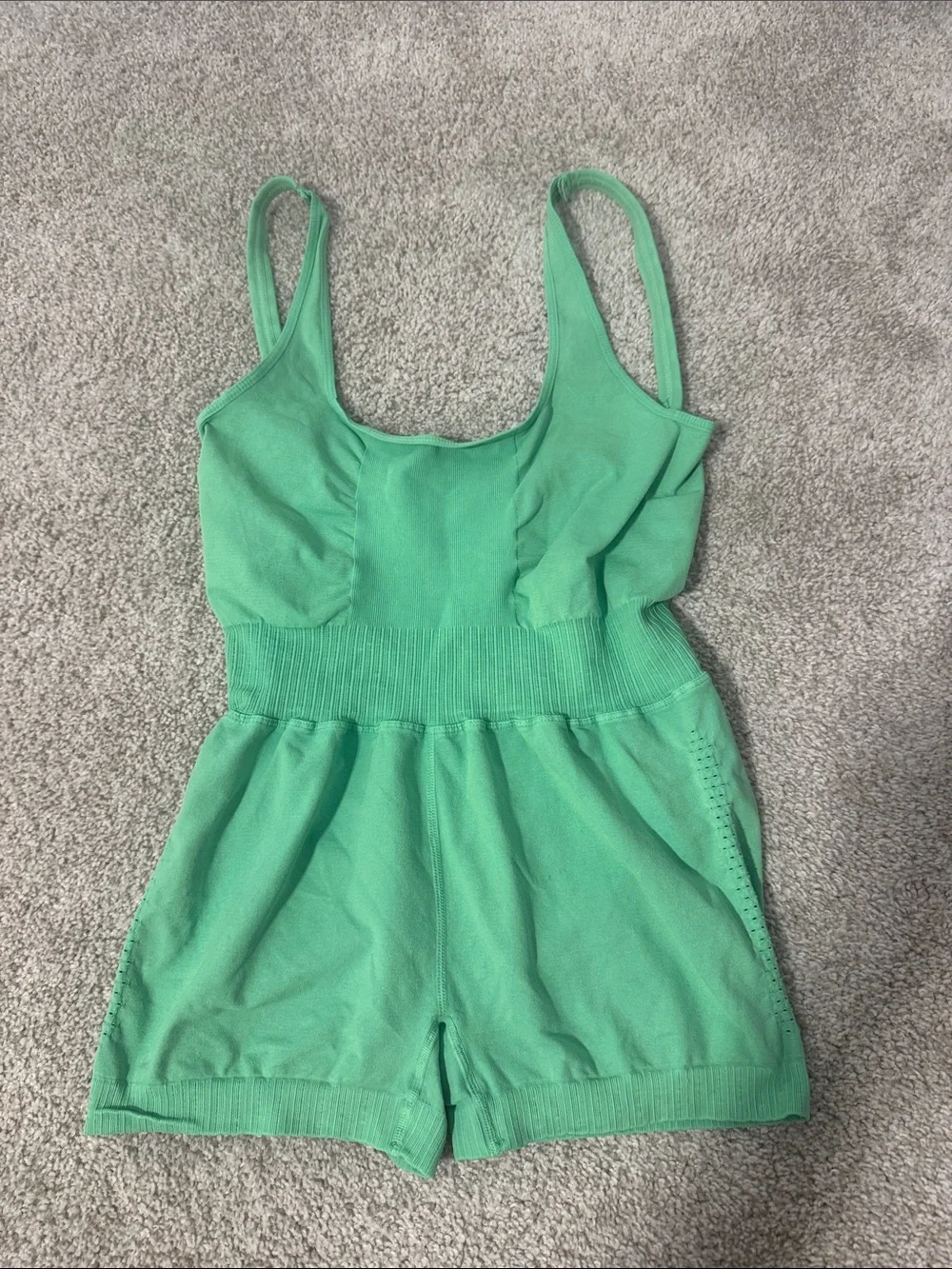 Free People Mint Green Knit Tank Romper